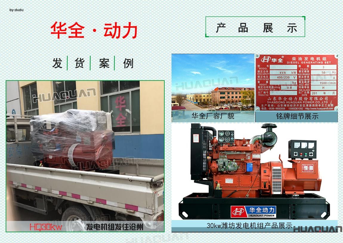 華全動力30kw發電機組于6月24日發往滄州