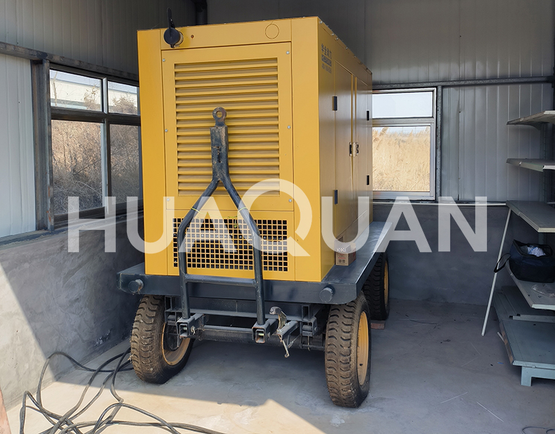 山東青島膠州市飛機場350kW移動式發(fā)電機組電站